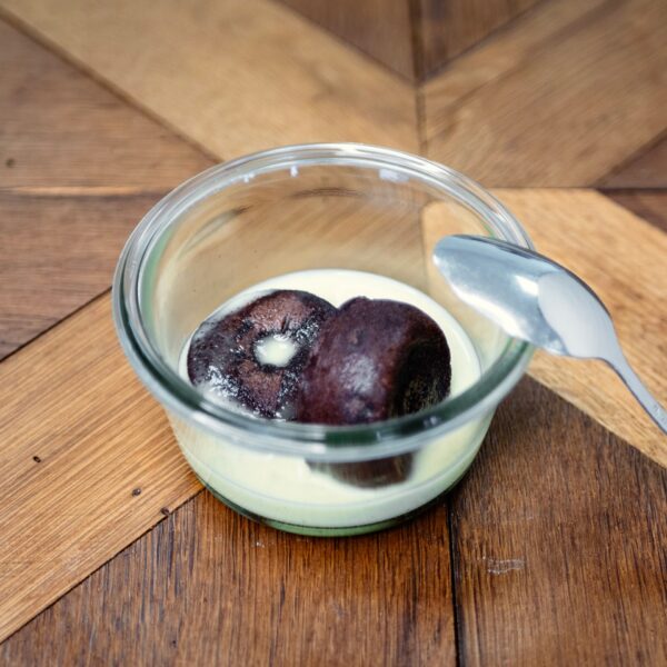 Fondant au chocolat et sa crème anglaise