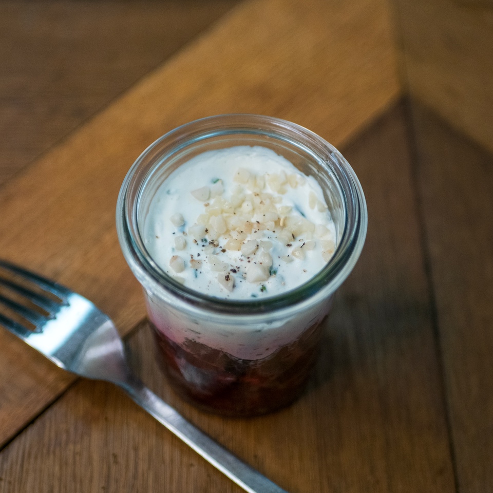 Duo de betteraves et chèvre miel