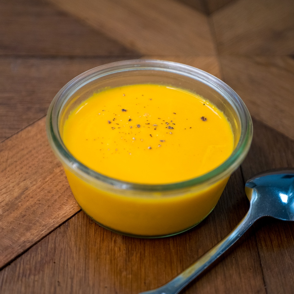 Velouté de carotte, clémentine et gingembre